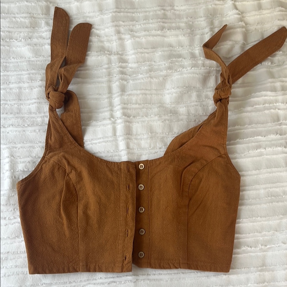 Brown Kendall & Kylie Pacsun Tie-Strap Top
